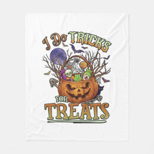 Do Tricks Treats Halloween Pumpkin Basket Candy Sk Fleece Blanket