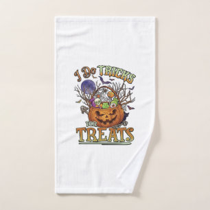 Do Tricks Treats Halloween Pumpkin Basket Candy Sk Hand Towel
