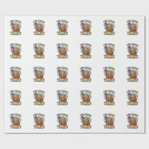 Do Tricks Treats Halloween Pumpkin Basket Candy Sk Wrapping Paper