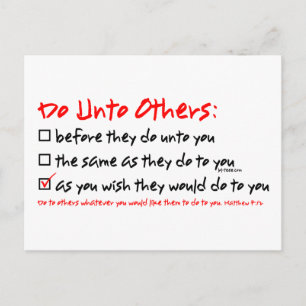 Do Unto Others Postcard