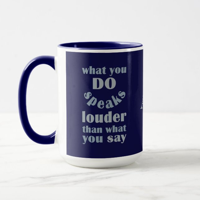 Do vs. Say custom monogram mugs (Left)