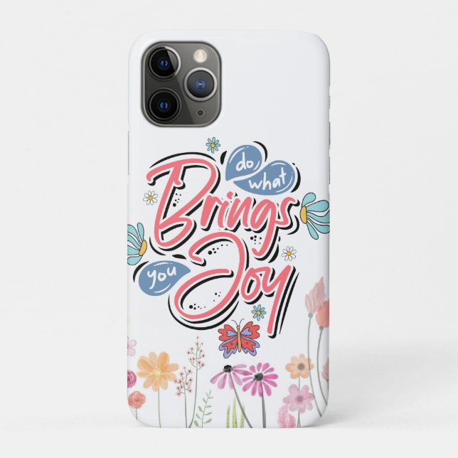 Do what brings you Joy Floral and Butterfly quote Case-Mate iPhone Case (Back)