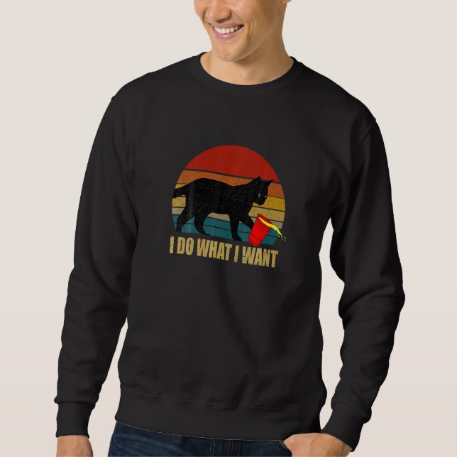 Do What I Want Black Cat Red Cup Sweatshirt (Front)