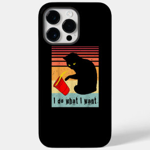 Do What I Want Vintage Black Cat Red Cup Funny My iPhone 14 Pro Max Case