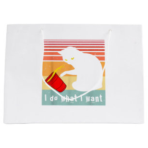 Do What I Want Vintage Black Cat Red Cup Funny My Large Gift Bag
