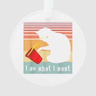 Do What I Want Vintage Black Cat Red Cup Funny My  Ornament