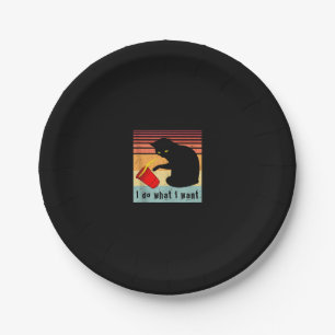 Do What I Want Vintage Black Cat Red Cup Funny My Paper Plate