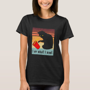 Do What I Want Vintage Black Cat Red Cup Funny My T-Shirt