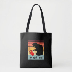 Do What I Want Vintage Black Cat Red Cup Funny My Tote Bag