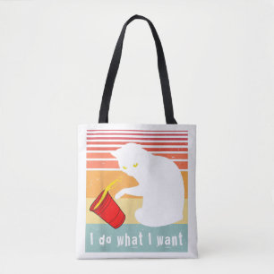 Do What I Want Vintage Black Cat Red Cup Funny My Tote Bag
