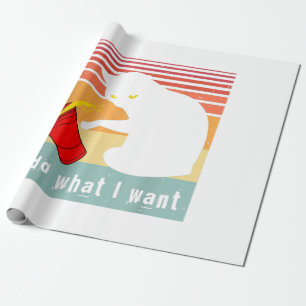 Do What I Want Vintage Black Cat Red Cup Funny My  Wrapping Paper