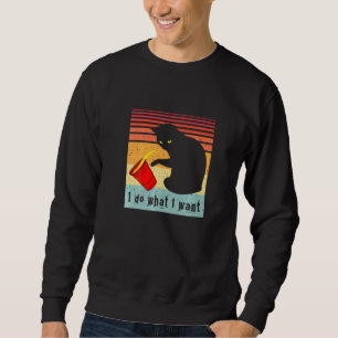 Do What I Want Vintage Black Cat Red Cup My Cat Sweatshirt