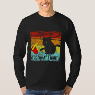 Do What I Want Vintage Black Cat Red Cup  My Cat T-Shirt