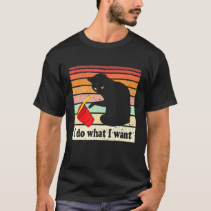 Do What I Want Vintage Black Cat Red Cup My Cat T-Shirt