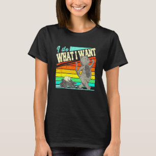 Do What I Want Vintage Retro Cat Coffee Cup  My Ca T-Shirt