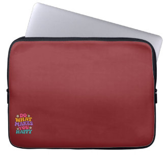 Do What Makes You Happy – Colourful Retro Positive Laptop Sleeve