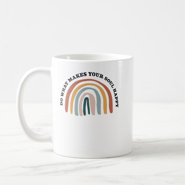 Do What Makes Your Soul Happy Rainbow Coffee Mug (Left)