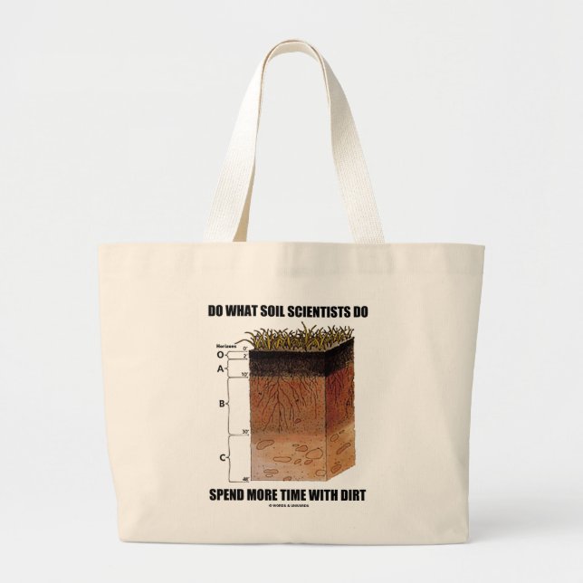 Do What Soil Scientists Do Spend More Time Dirt Large Tote Bag (Front)