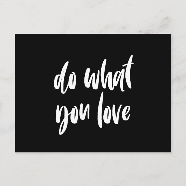 Do what you love black postcard (Front)