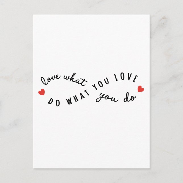 do what you love, inspirational word art postcard (Front)