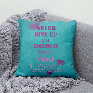 Do what you love motivational text typography cushion