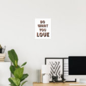 Do What You Love Quote | Faux Rose Gold Typography Poster (Home Office)