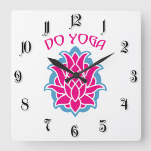 Do yoga square wall clock
