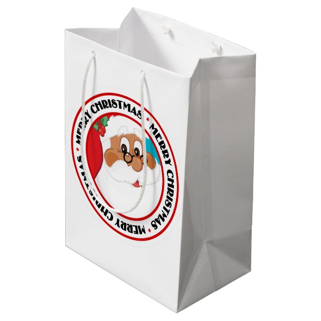 Do You Believe in Black Santa Claus? Medium Gift Bag (Back Angled)