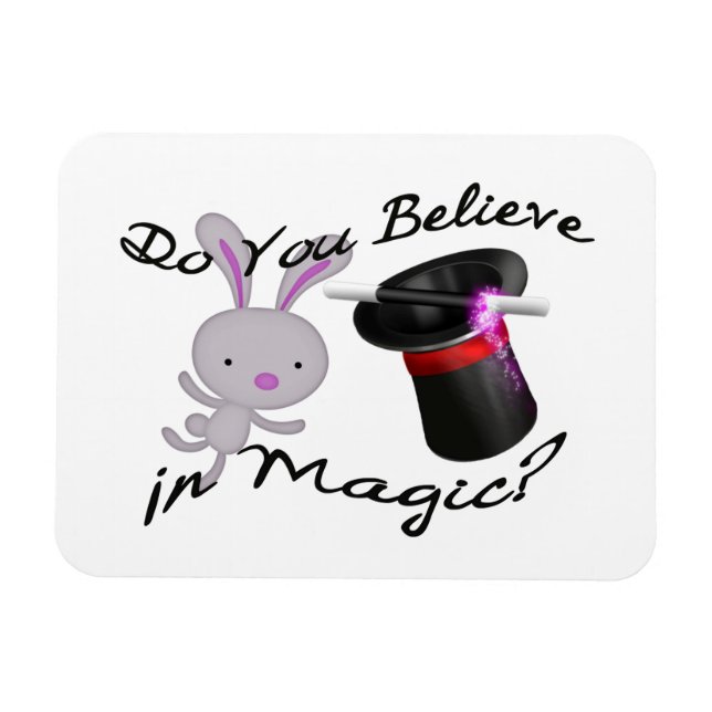 Do You Believe In Magic Top Hat & Rabbit Magnet (Horizontal)