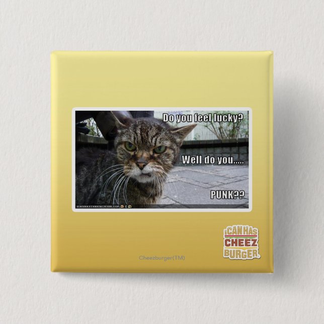 Do you feel lucky? 15 cm square badge (Front)