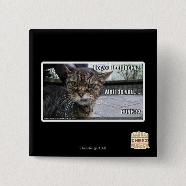 Do you feel lucky? 15 cm square badge (Front)