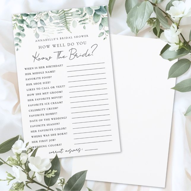 Do You Know The Bride Bridal Shower Game (Do You Know The Bride Bridal Shower Game )