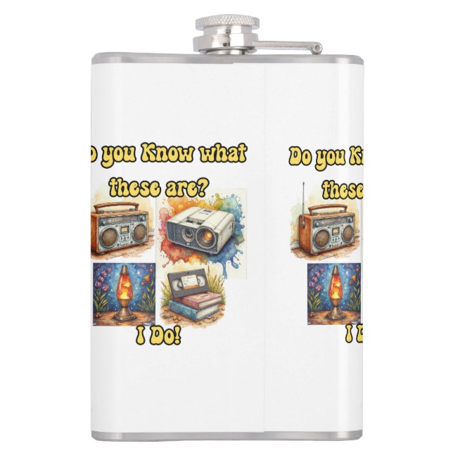 Do You Know What These Are? I Do! – Retro Hip Flask (Back)