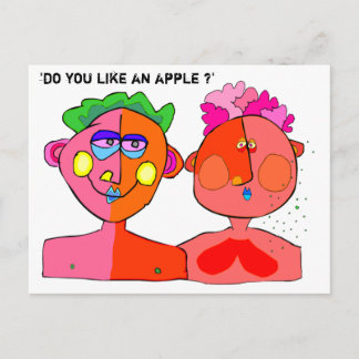 'do you like an apple ?' postcard