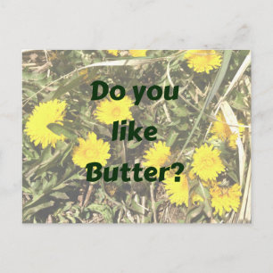 Do you like butter? Dandelions fun postcard