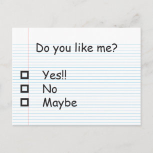 Do you like me? postcard