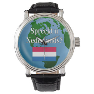Do you speak Dutch? in Dutch. Flag & globe Watch