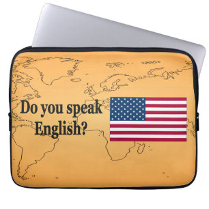 Do you speak English? in English. Flag bf Laptop Sleeve