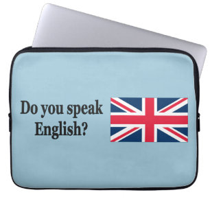 Do you speak English? in English. Flag bf Laptop Sleeve