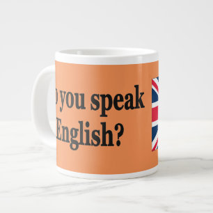 Do you speak English? in English. Flag bf Large Coffee Mug