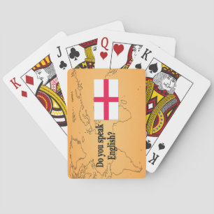 "Do you speak English?" in English. Flag bf Playing Cards
