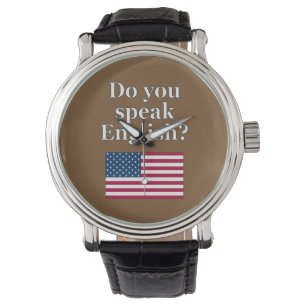"Do you speak English?" in English. Flag Watch