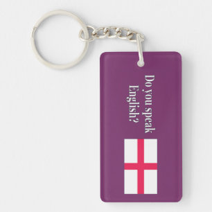 "Do you speak English?" in English. Flag wf Key Ring