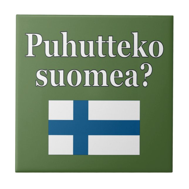 Do you speak Finnish? in Finnish. Flag Tile (Front)