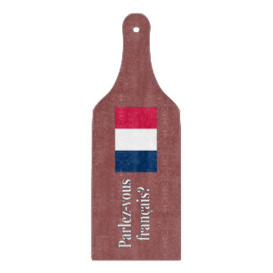 Do you speak French? in French. Flag wf Cutting Board