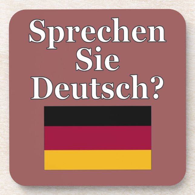 Do you speak German? in German. Flag Coaster (Front)