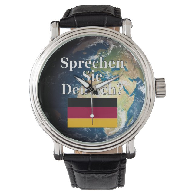 Do you speak German? in German. Flag & Earth Watch (Front)