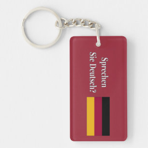 Do you speak German? in German. Flag wf Key Ring
