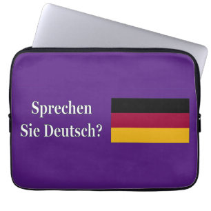 Do you speak German? in German. Flag wf Laptop Sleeve