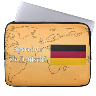 Do you speak German? in German. Flag wf Laptop Sleeve